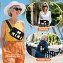 Stocking Stuffers Fanny Packs Christmas Gifts for Grandma, Chenille MIMI Bow Patches Crossbody Bags Birthday Gifts From Daughter Son Grandkids, Black Women Belt Bag Must Haves for Travel Walking