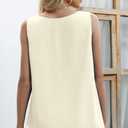 Jouica Women's Sleeveless Chiffon Tank Top Double Layers Casual Blouse Tunic (Yellow, L)