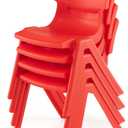 4 Pack Premium 11" H Plastic Stackable School Chairs, Toddler and Kids Chair for Daycare, School, Outdoor, Home - Red