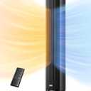 Dreo Heater Fan, 42" Electric Heaters for Indoor Use with Thermostat, 5 Heat & 12 Fan Levels, 120 Oscillation, 12H Timer, 25dB Quiet, Ceramic Heater with Remote for Large Room, Black