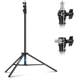 NEEWER 9.2ft/2.8m Air Cushioned Light Stand, Heavy Duty Metal Photography Tripod Stand with 1/4" to 3/8" Reversible Spigot, 3 Way Mounting Interface & Metal Locking Knobs, Max Load 5.5lb/2.5kg