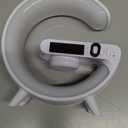 Aeehuck Mini Wireless Speaker with Atmosphere Light, Wireless Charging, Alarm Clock and Bedside Lamp (White)