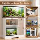 Heybly 20-29-37 Gal Fish Tank Stand with Power Outlets & Cabinet HAS012WWB