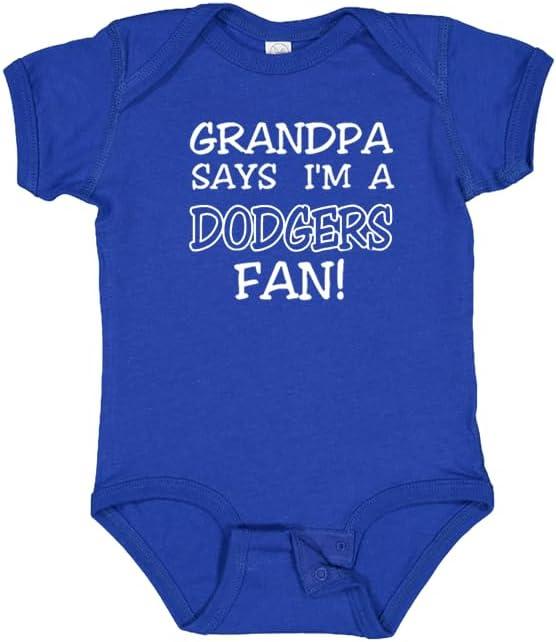 Grandpa Says I am a Dodgers Fan Baby Bodysuit (Newborn)