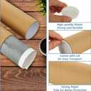 CYEAH 20 Pcs Mailing Tubes with Caps for Packaging Posters, 3x6 Inch Round Cardboard Mailers Tubes for Craft, Brown Toilet Paper Rolls for Crafts, Empty Cardboard Tubes for Classroom, DIY Projects