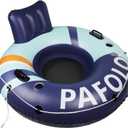 Inflatable River Tube Float, 53Pool Float Adult, River Tubes for Floating Heavy Duty with Mesh Bottom, Water Tubes for Beach Lake Rafting, Comfortable Backrest & Cup Holders,450 lbs Weight Capacity (Blue and Green)