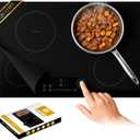 Large Induction Cooktop Protector Mat,Translucent (Magnetic) Stove Top Cover for Electric Stove, Silicone Stove Mat for Glass Top Stove,Glass Top Stove Cover (Semi-transparent Black, 20.4" 30.7")