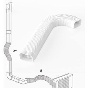 5" Width x 2.6 Ft Flexible Duct, PE Material, Mini Split Line Set Cover Part, Air Conditioner Accessories for Mini Split Air Conditioners and Central AC, White