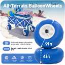 BLINTHAR Beach Wagon with Big Wheels for Sand, Heavy Duty Harder Sand Collapsible Folding Wagon with All-Terrain 9" Pneumatic Ballon Tires, Utility Wagon for Garden Sports Camping Outdoor Activities