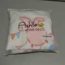 Ashler Easter Pillow Covers 18x18 Set of 2, Cute Pink Bunny with 3D Ears Embroidery, Velvet Soft Decorative Throw Pillow Covers for Spring Easter Home Decor, Living Room, Bedroom, Couch, Sofa