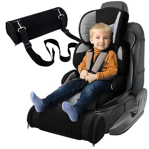 kalnweis Car Seat Foot Rest,Car Seat Foot Rest for Kids-Booster Seat Foot Rest-Convenient Car Accessories for Kids - Supportive Car Seat Pillow for Toddlers - Long Adjustable Strap (Black)