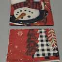 TAJWE Christmas Pillow Covers 12x20 Set of 2 Let it Snow Snowman Christmas Trees Xmas Throw Lumbar Cushion Cases for Couch Sofa Home Decorations (Red)