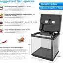 AQQA 3.7 Gallon Aquarium Starter Kit Small Glass Fish Tank with Filter and Light (10 Colors Adjustable) Desktop Self-Cleaning Betta Fish Tank Kit Office & Home Decor Idea (Black)