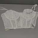Avidlove Corset Tops For Women Push Up Bustier lingerie Y2K Sexy Going Out Party Club Top (Medium, White)