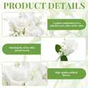 XunYee 16 Pcs Bride Bouquet Set Include 10 White Calla Lily Artificial Flowers 5 Faux Lily of The Valley 1 Groom Boutonniere Pin Bridesmaid Floral Bouquet for Wedding Party Ceremony Anniversary Decor