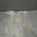 Flower Girl Lace Back V-Neck Dress Full-Length Floral Embroidered Toddler Tutu Tulle Dresses for Girls (3-4T, White)