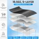 RV Awning Fabric Replacement 23'2"– 19.5oz Heavy Duty Vinyl Camper Awning, Waterproof & UV-Resistant Universal Canopy for RV, Motorhome, Trailer (Black Fade, 24FT)