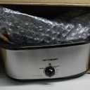 Roaster Oven 28 Quart, Electric Turkey Roaster with Self-Basting Lid, Removable Pan & Rack, Variable Temp Control, Stainless Steel Silver