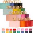 qiqee 13"x4.5"x10" Large Gift Bag with Handles Bulk 32PCS Gift Paper Bags 16 Different Senior Color Bags Multiple Uses (Wide Large)