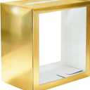 SietDESEO Gold Card Box for Party with Clear Window Large Gift Card Box Holder for Wedding Reception Birthday Graduation Baby Shower Raffle Ticket Box