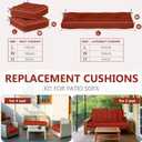 Wenqik 44 x 19 x 4 Inch Outdoor Bench Cushion Set of 3 Waterproof Tufted 1 Patio Loveseat Cushions and 2 Square Chair Seat Pad for Outdoor Furniture Couch Swing Sofa Wicker Settee(Wine Red)