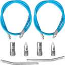 39" Spring Flex Grease Gun Hose 1/8" NPT Thread Grease Hose Extension Non-Slip with 6" Angled Tube, Grease Couplers & Sharp Type Nozzle, 10000 PSI High Pressure Greases Gun Accessories Kit (2 Pack)