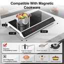 GIHETKUT Double Induction Cooktop, 4000W 2 burner Induction cooktop with LED Touch Screen 10 Levels Settings with Child Safety Lock & Timer 110V Electric burner with hot plate