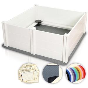 Roslaemic 40x40 in Whelping Box for Dogs and Puppies with Rails, Suitable for Medium/Small Dogs, White