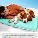 furrybaby Dog Cooling Mat Dog Bed mat, Extra-Thick Dog Crate Pad, Cat Bed, Washable Pet-Safe Magic Cooling Pad for Dogs Cats, Long Lasting Cooling for Crate Bed Indoor Outdoor Summer, 35x28, Mint