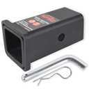 TOPTOW 64028HP Trailer Hitch Adapter 2-1/2" to 2" Hitch Reducer Sleeve Carbon Steel, 5/8 inch Pin & Clip Included