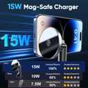 for Mag-Safe Car Mount Charger 15W iPhone Wireless Car Cigarette Lighter Phone Charger, Cigarette Lighter Phone Mount with Dual Port PD&QC3.0 Fast Charging for iPhone 17 16 15 Pro Plus Max 14 13 12