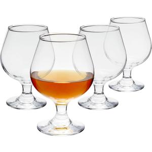 Juvale Cocktail Glasses  13 Oz Clear Modern Short Stem, 4 Count, LeadFree Crystal  Brandy Glasses & Cognac Balloon Snifters for Bourbon
