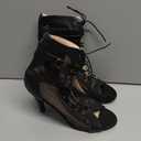 UTIKLIOU Womens Mesh Sandals Peep Toe High Top Sandals Lace Up Summer Boots Buckle Strap Party Sexy Pump Shoes Open toe (Black Size 8)
