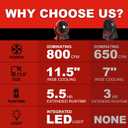 11.5" Cordless Misting Fan 800CFM for Milwaukee M18, Tool Only