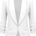 Lock and Love Women 3/4 Sleeve Blazer Open Front Cardigan Jacket Work Office Blazer (Medium)