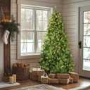 National Tree Company 6 ft Pre-lit Artificial Christmas Tree, North Valley Spruce, 300 Clear Lights, Hinged Branches, 800 Branch Tips, Includes Stand, Green