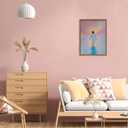 Pink Jesus Walking On Water Wall Art Painting Pink Christian Girl Wall Decor 3D Textured Sandstone Religious Artwork for Living Prayer Room Bedroom 12x16 inch Wood Framed