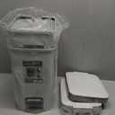 2Pack Small Bathroom Trash Can with Lid Soft Close, 10 Liter/2.6 Gallon Slim Garbage Can-Metal Step and Press top Lid, Mini Modern Waste Basket for Toilet, Office, Bedroom,Dorm,Grayish-White