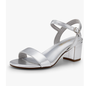 DREAM PAIRS Women's Low Heels Block Open Toe Ankle Strap Classic Short Chunky Sandals with Buckle for Daily Work Wedding Party 8.5