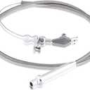 Keenso Th350 Kickdown Cable, Silver Stainless Steel Braided Kickdown Cable for 350 Turbo Transmission Assembly Detent Kickdown for Chevy TH350