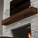 BoscoMondo Fireplace Mantel, Handcrafted Rustic from Solid Pine, Wall-Mounted Floating Farmhouse Shelf - 8x6x66 Brown