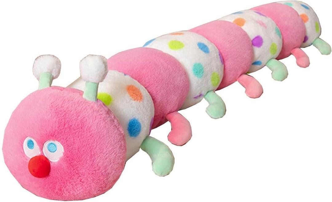 Hofun4U Caterpillar Stuffed Long Plush Pillow - Home Decoration Christmas Birthday for Kids Adults (Pink, 35 inch)
