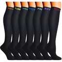Double Couple 4 Pairs Copper Compression Socks for Men Women 20-30 mmHg Knee High Stockings, L/XL
