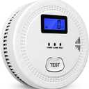 2 in 1 CO & Smoke Alarm,Carbon Monoxide Detectors, with Battery, Smoke Detector,85dB in Alarm,for Home and Kitchen, LCD Screen, Easy to Install