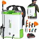 Battery Powered Backpack Sprayer, 4.2-Gallon Electric Sprayer with 0–90 PSI Adjustable Pressure, 2.6Ah Rechargeable Battery, 7 Spray Nozzles for Lawn, Garden & Yard