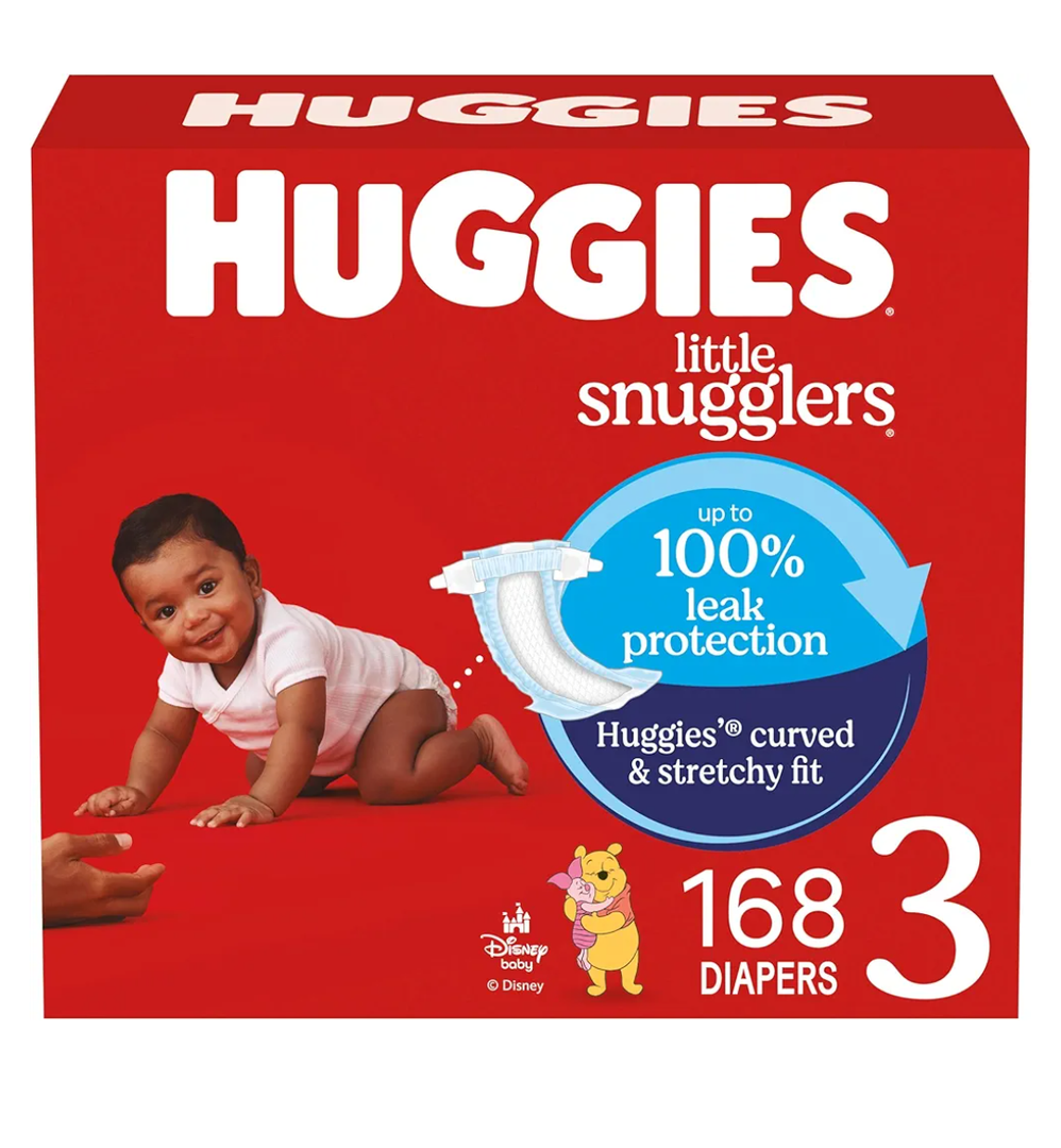 Huggies Size 3 Diapers, Little Snugglers Baby Diapers, Size 3 (16-28 lbs), 168 Count (6 Packs of 28)