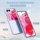 oakxco for Motorola Moto Razr Plus 2024/2025 Phone Case Liquid Silicone, Cute Thin Slim Soft Rubber Gel for Women Men, Smooth Matte Plain Color Girly Case with Camera Cover, Light Blue
