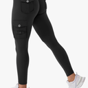 YEOREO CoreFlex Workout Cargo Leggings with Pockets for Women Hidden Scrunch Butt Lifting Leggings Gym Yoga Pants, Size S, Fit Type: 3 Pockets 25" Inseam