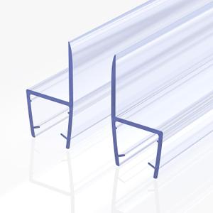 Shower Door Side Seal Strip 2 Pack x 39 Inch H for 3/8" Thick Glass Frameless Shower Door Bottom Seal Strip Door Sweep Ultra Clear Rubber Shower Door Leak Guard