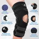 Plus Size Knee Brace for Women and Men, Adjustable Knee Brace with Side Stabilizers, Knee Support for Knee Pain Relief, ACL, Meniscus Tear and Arthritis, Front Opening Knee Braces for Knee Pain